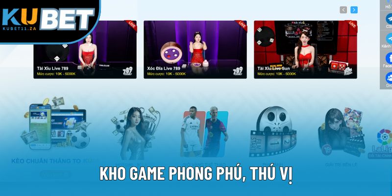 Kho game phong phú, thú vị
